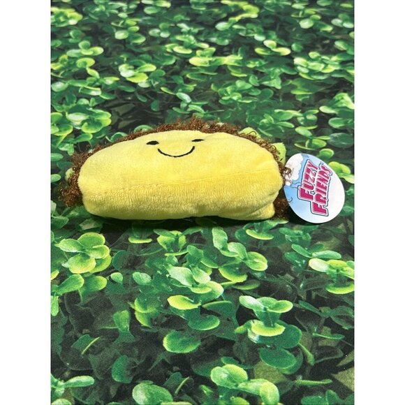 Taco Embroidered Smiley Face Foodie Plush Stuffed Animal Toy 7” Taco Tuesday Toy - Picture 9 of 13